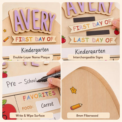 Custom First Day of School Sign, Wooden Back to School Board for Kids, Preschool Back to School Board Kid Gift, Last Day of School - product image 7