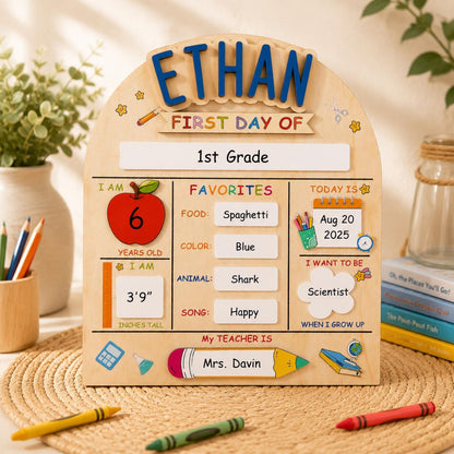 Custom First Day of School Sign, Wooden Back to School Board for Kids, Preschool Back to School Board Kid Gift, Last Day of School - product image 8