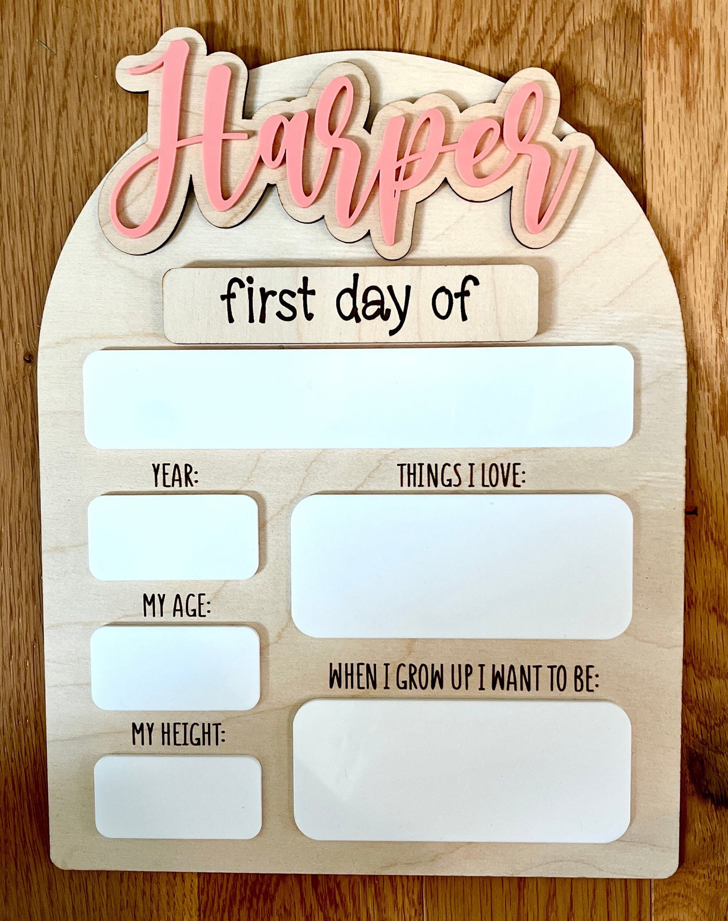 First Day of School Sign Personalized Interchangeable Names Back to school board Reusable White Board Dry Erase Back to School Sign - main product image