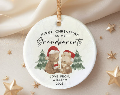 Personalized First Christmas as Grandparents Ornament - Gift for Nanny Grandma Grandad - Baby’s 1st Christmas Ornament - OR-0419 - product image 3