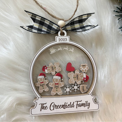 Personalized Gingerbread With Hat Family Christmas Ornament, Custom Family Ornament 2026, 4D Customized Cookie Ornament Gift for Christmas - product image 6