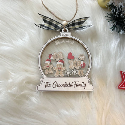 Personalized Gingerbread With Hat Family Christmas Ornament, Custom Family Ornament 2026, 4D Customized Cookie Ornament Gift for Christmas - product image 3