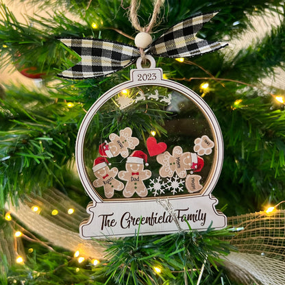 Personalized Gingerbread With Hat Family Christmas Ornament, Custom Family Ornament 2026, 4D Customized Cookie Ornament Gift for Christmas - product image 7