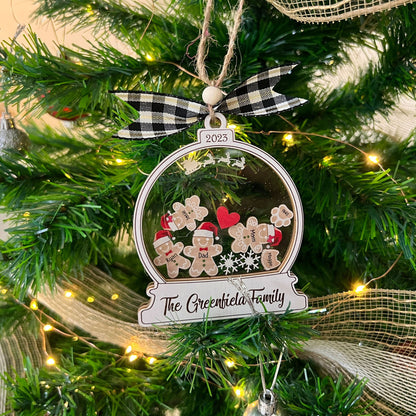 Personalized Gingerbread With Hat Family Christmas Ornament, Custom Family Ornament 2026, 4D Customized Cookie Ornament Gift for Christmas - product image 4