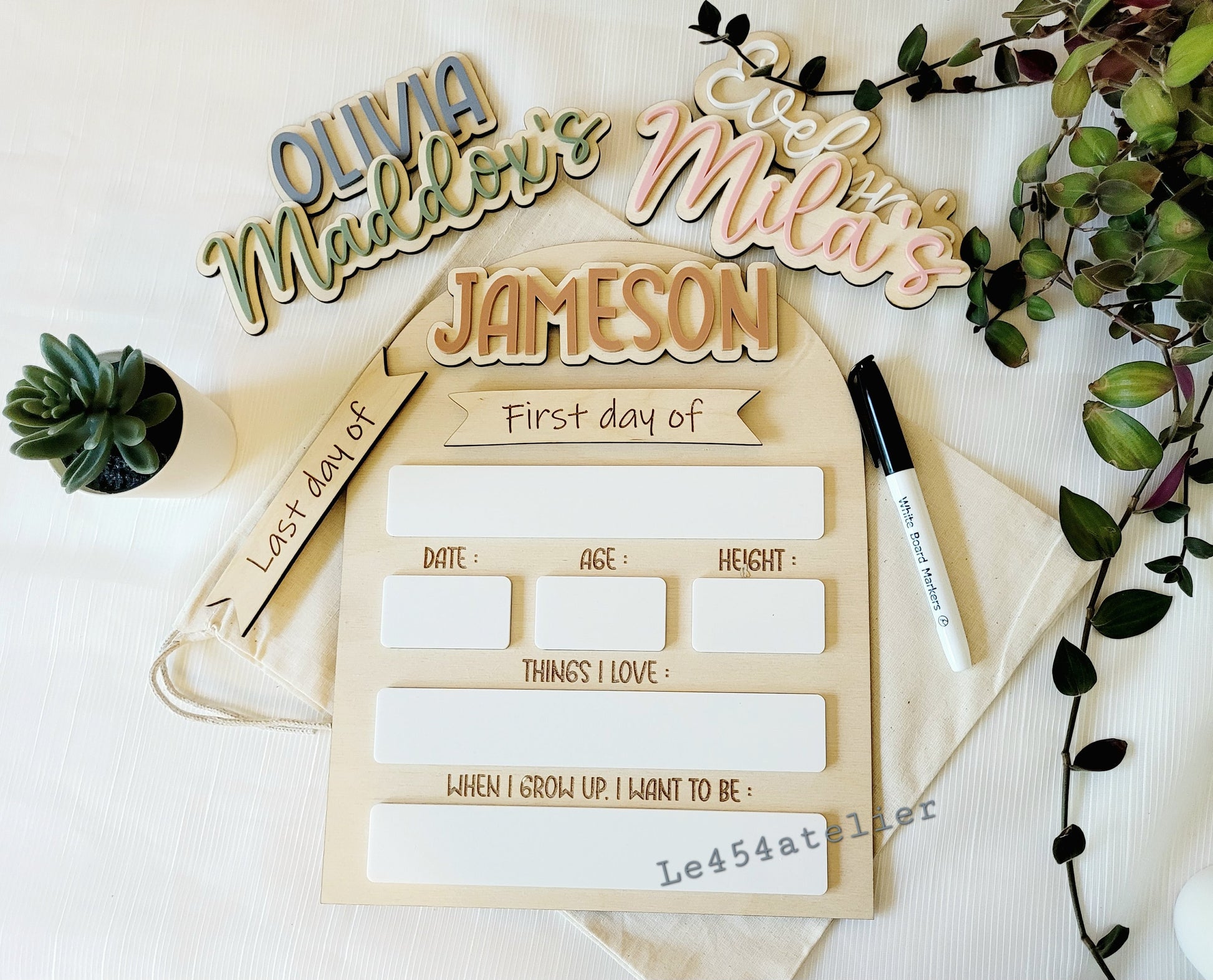 First Day Of School Sign, Custom interchangeable Board, Back To School Sign, First And Last Day School Sign, Back To School Photo Prop - main product image