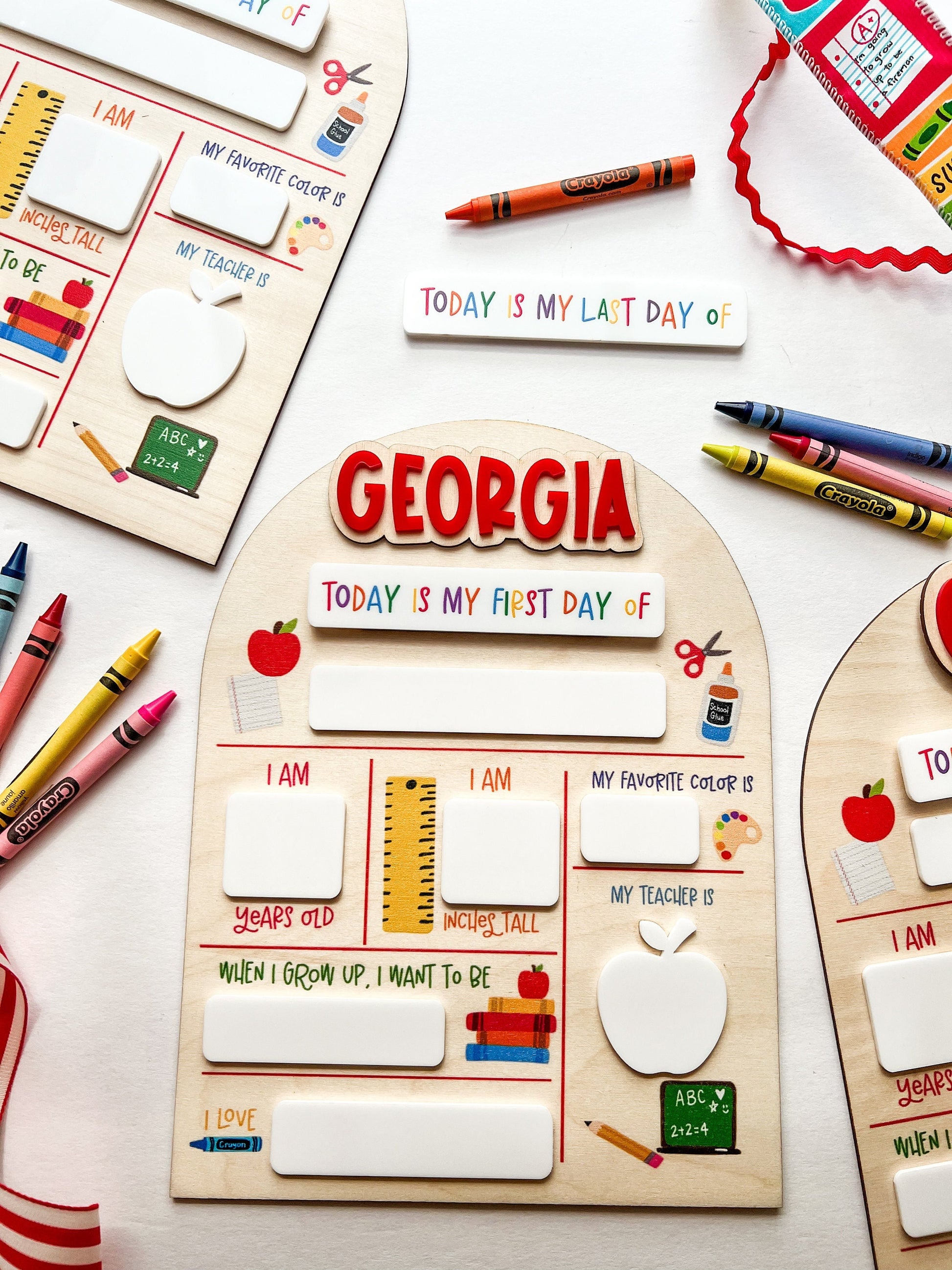Back to School Arched Board, First Day of School Sign, Last Day of School Sign, Back to School for Teachers, Personalized Sign for School - product image 3