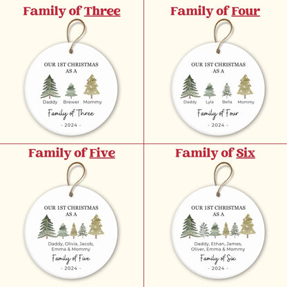 Family of Three Christmas Ornament - Family of 3 Ornament - Family Ornament - Personalized Baby's First Christmas Ornament, New Parent Gift - product image 2