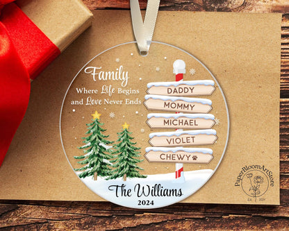 Custom Family Ornament Christmas, Personalized Family Ornaments, Family Ornament with Name, Christmas Ornament 2024, Family Xmas Ornaments - product image 5