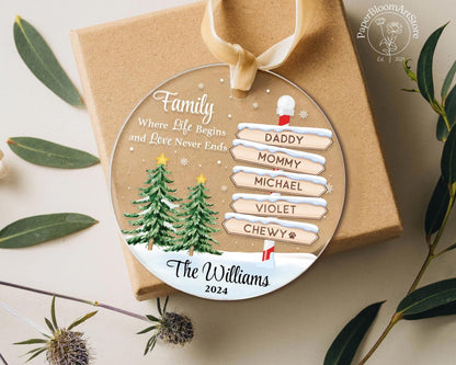 Custom Family Ornament Christmas, Personalized Family Ornaments, Family Ornament with Name, Christmas Ornament 2024, Family Xmas Ornaments - product image 2