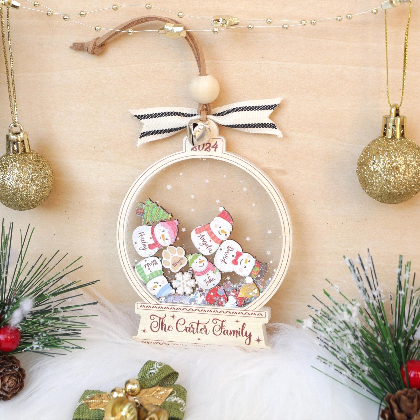 Personalized Snowman Family Christmas Ornament: Custom Acrylic Decor - product image 5