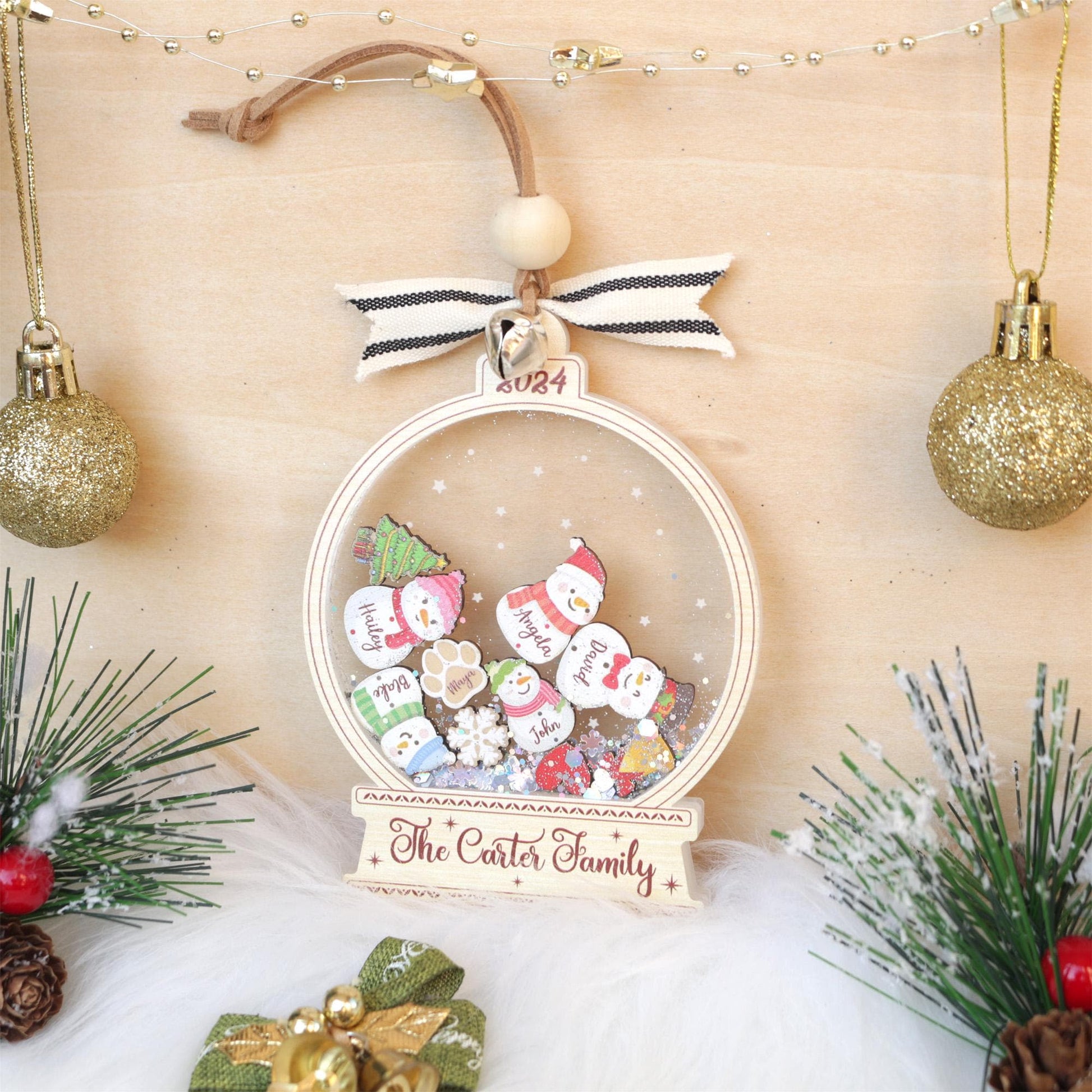 Personalized Snowman Family Christmas Ornament: Custom Acrylic Decor - product image 5