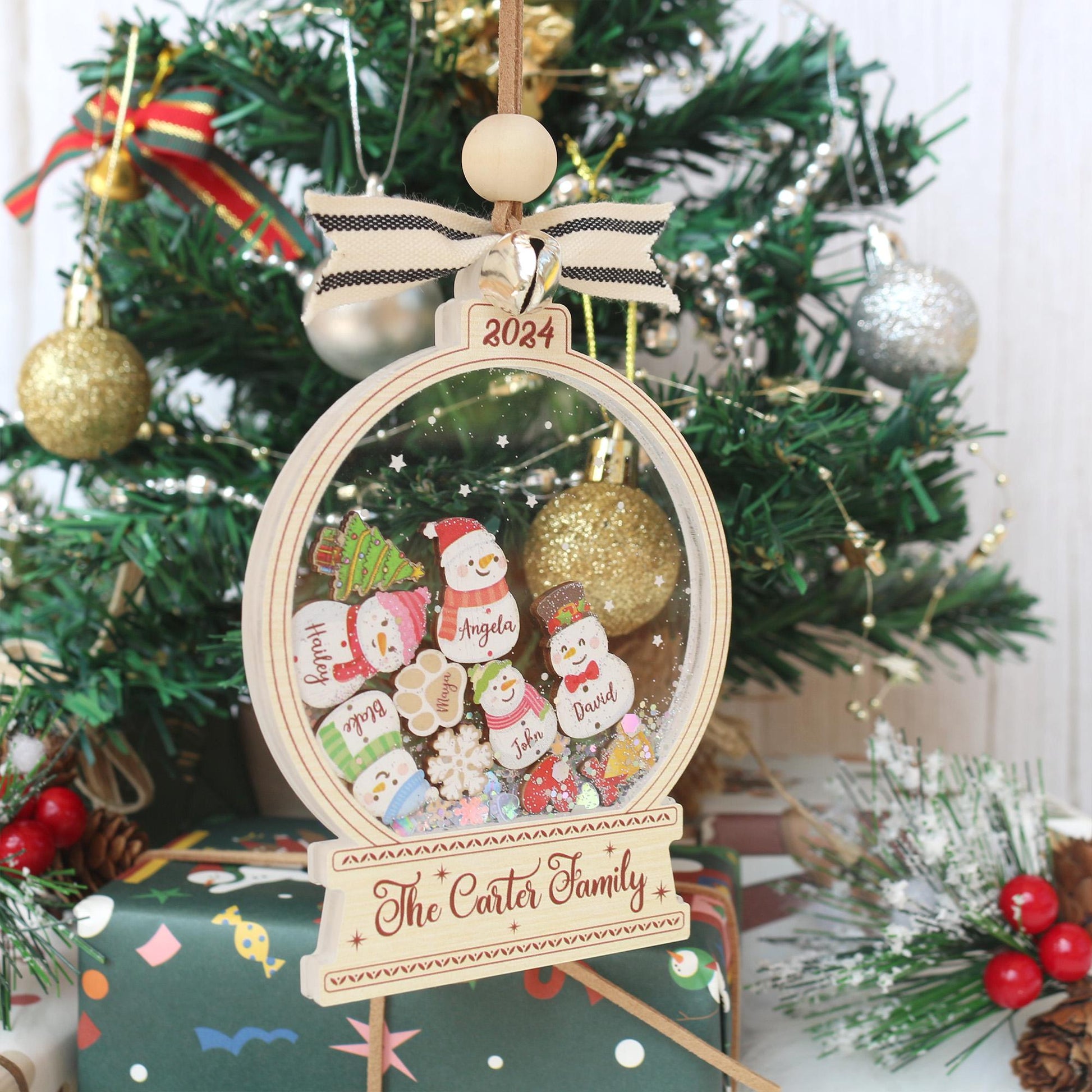 Personalized Snowman Family Christmas Ornament: Custom Acrylic Decor - product image 9