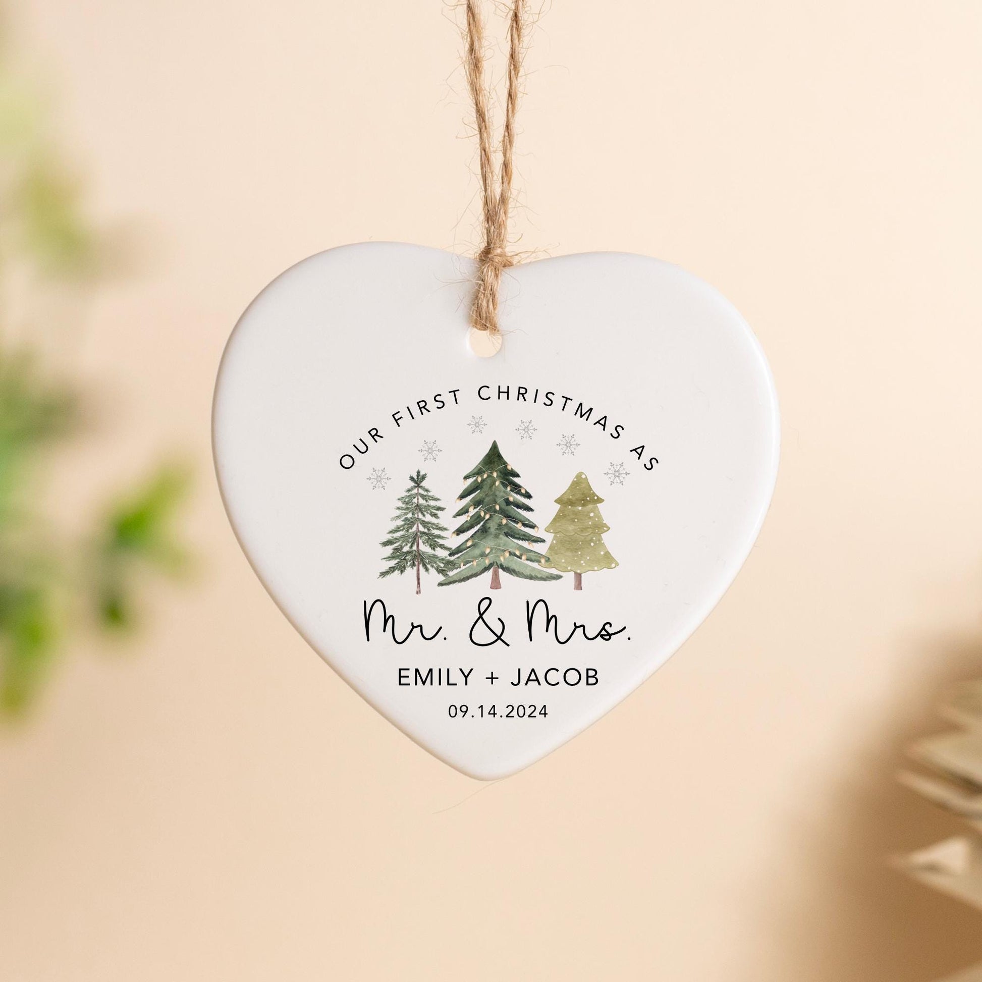 Our First Christmas As Mr and Mrs Ornament, First Christmas Married Ornament, Personalized Married Christmas Ornament, Marriage Gift - product image 2
