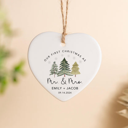 Our First Christmas As Mr and Mrs Ornament, First Christmas Married Ornament, Personalized Married Christmas Ornament, Marriage Gift - product image 2