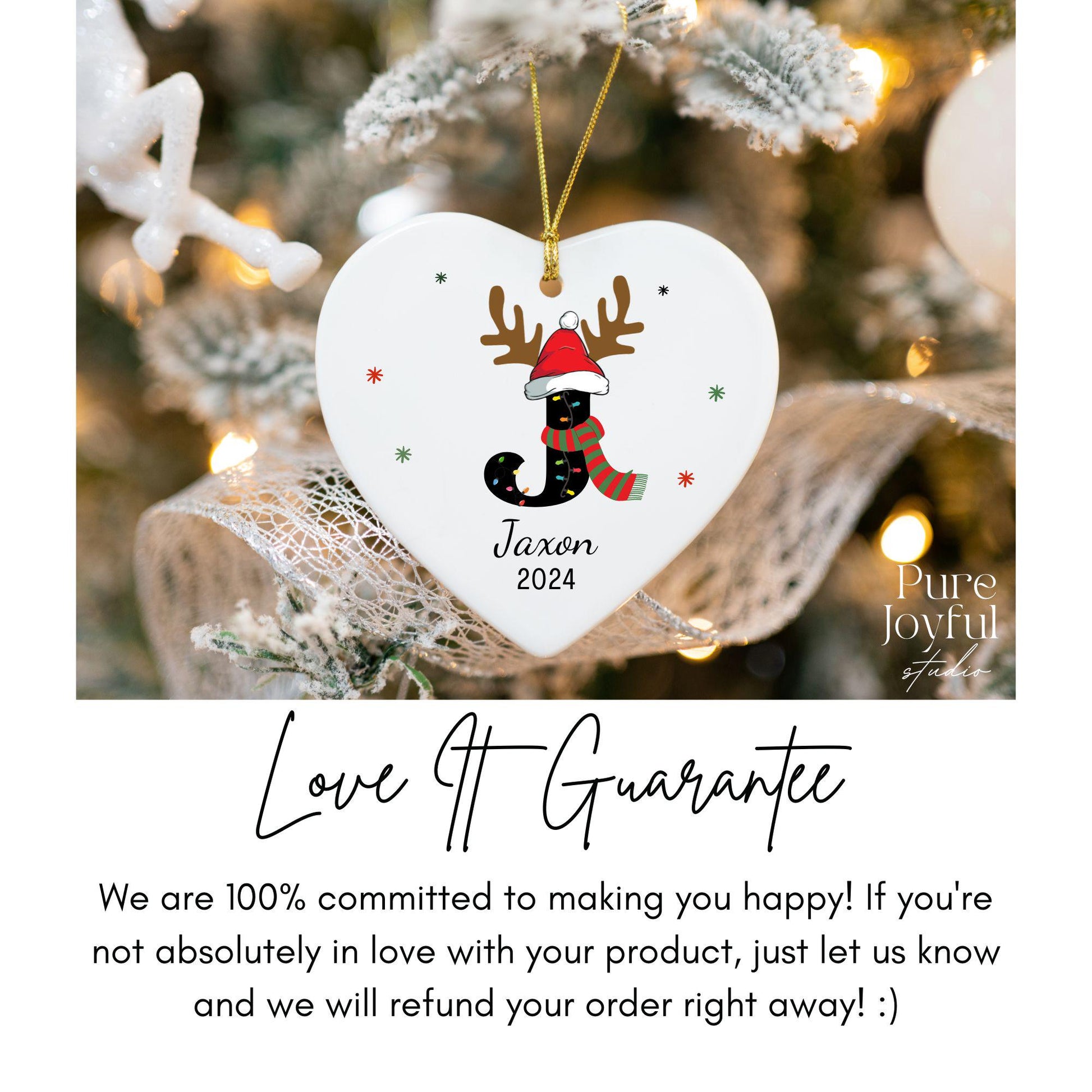 Personalized Family Christmas Ornament 2025 Custom Initial Ornament with Name Family Christmas Gift Ceramic Heart Ornament Holiday Keepsake - product image 4
