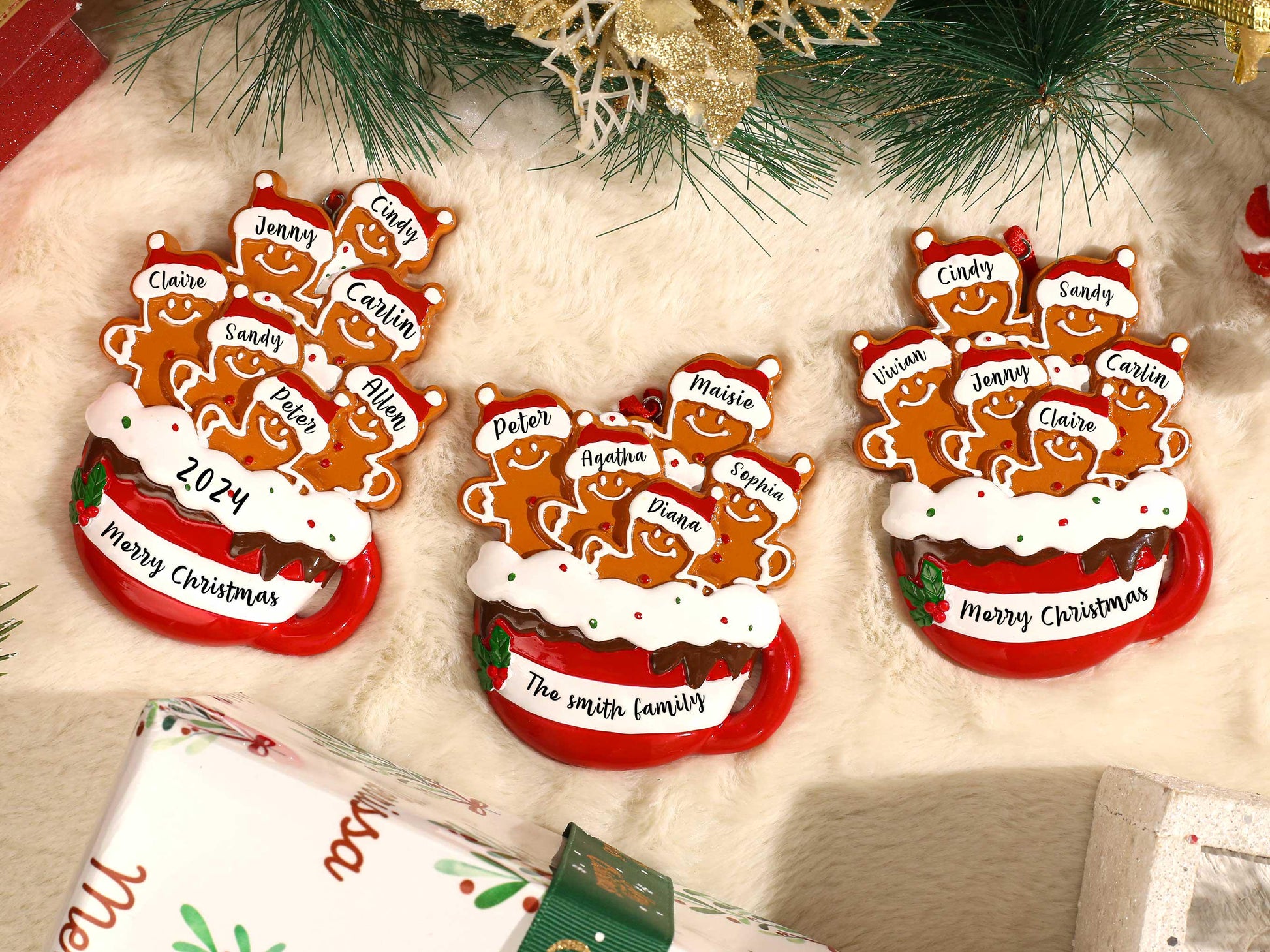 Personalized Resin Family Ornament, Gingerbread Christmas Family Ornament, Gingerbread Family of 2,3,4,5,6 Ornament 2025, Christmas Decor - product image 6