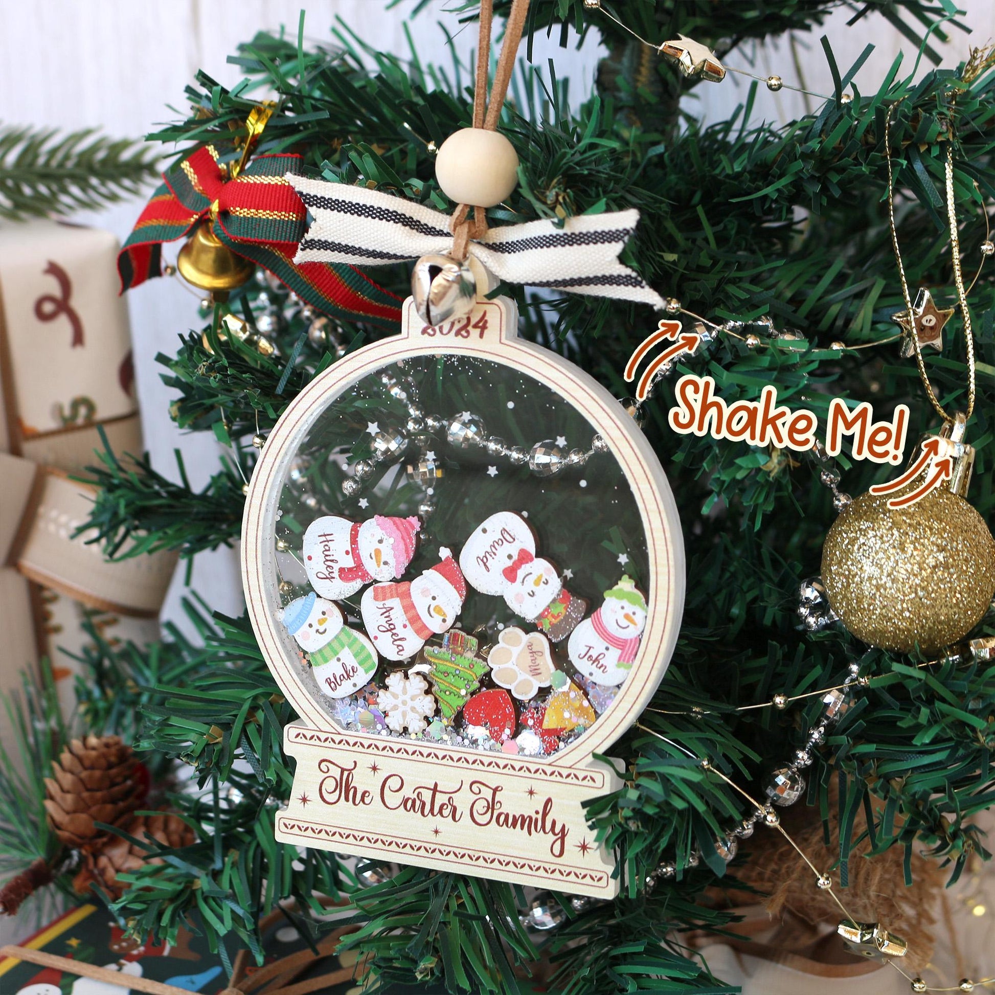 Personalized Snowman Family Christmas Ornament: Custom Acrylic Decor - product image 7