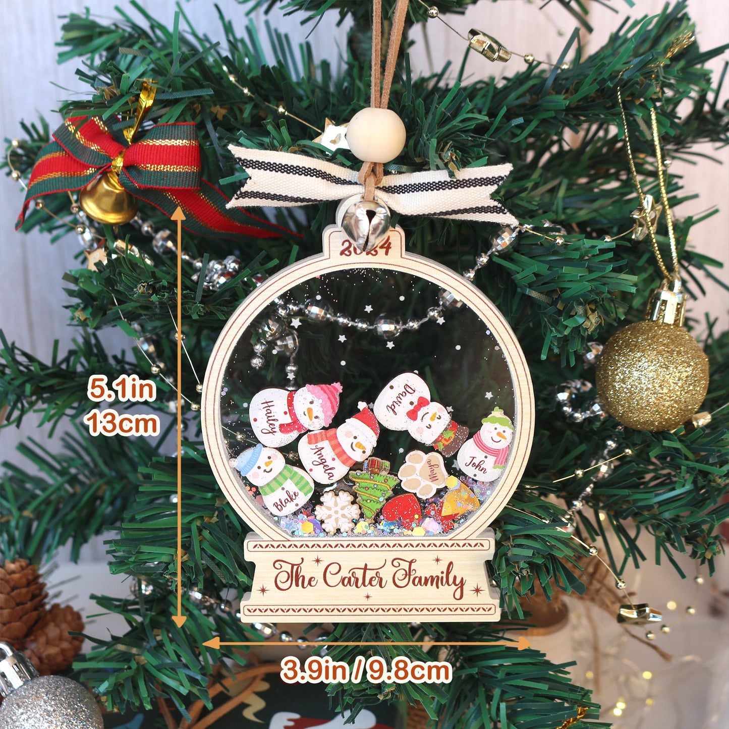 Personalized Snowman Family Christmas Ornament: Custom Acrylic Decor - product image 8