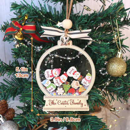 Personalized Snowman Family Christmas Ornament: Custom Acrylic Decor - product image 8