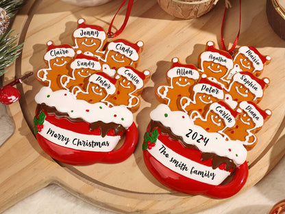 Personalized Resin Family Ornament, Gingerbread Christmas Family Ornament, Gingerbread Family of 2,3,4,5,6 Ornament 2025, Christmas Decor - product image 4