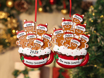 Personalized Resin Family Ornament, Gingerbread Christmas Family Ornament, Gingerbread Family of 2,3,4,5,6 Ornament 2025, Christmas Decor - product image 9