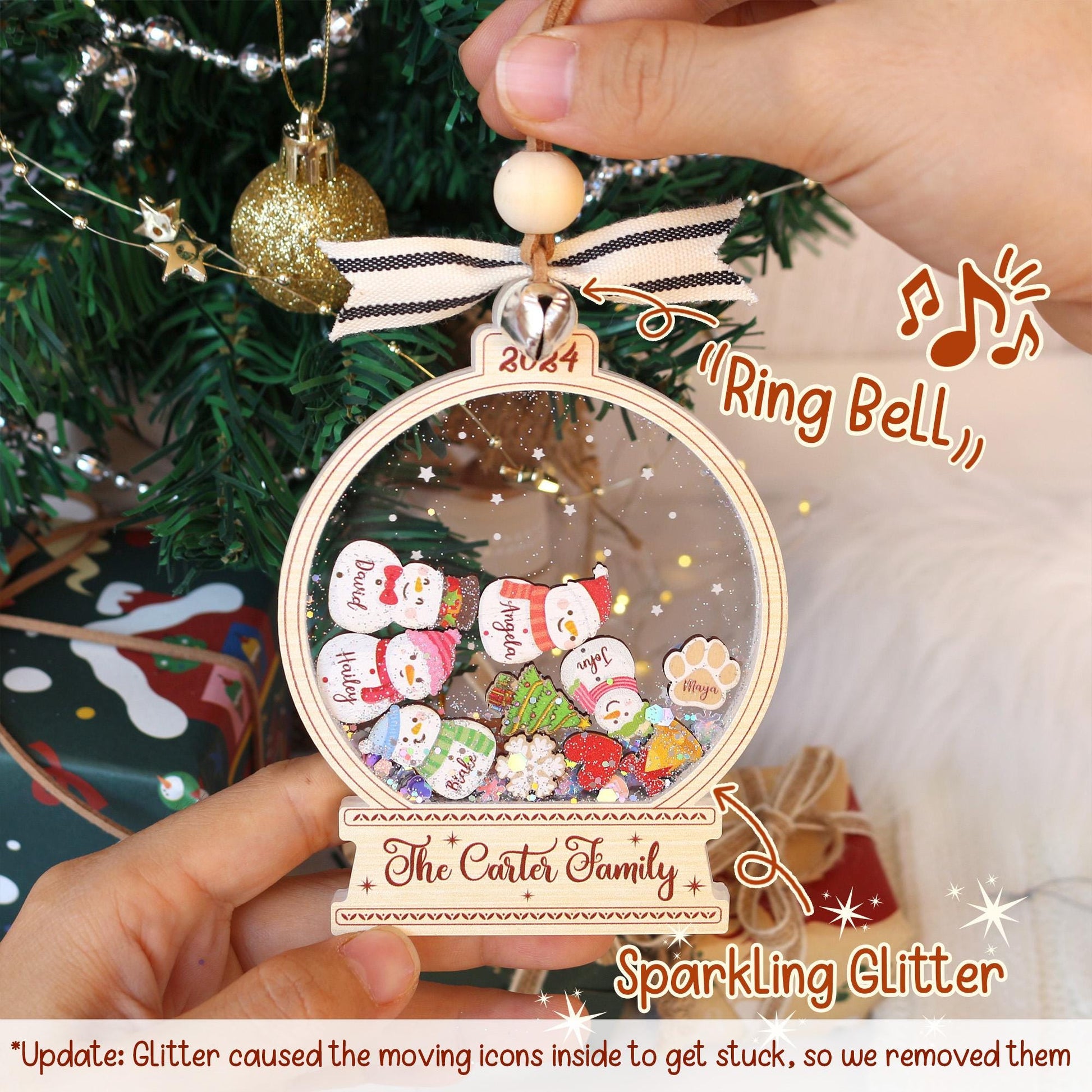 Personalized Snowman Family Christmas Ornament: Custom Acrylic Decor - product image 6