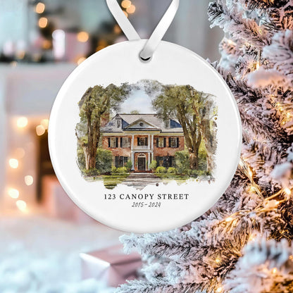 Custom Watercolor House Ornament, Personalized Home Christmas Ornament, Personalized Christmas Ornament Gift, Housewarming - product image 8