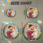 Personalized Dad Portrait Stained Glass Suncatcher, Dad and Kids Window Hanging, Father's Day Gifts, Gifts for Grandpa or Dad, New Dad Gifts