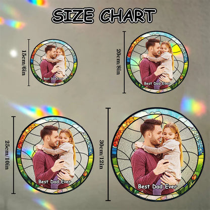 Personalized Dad Portrait Stained Glass Suncatcher, Dad and Kids Window Hanging, Father's Day Gifts, Gifts for Grandpa or Dad, New Dad Gifts