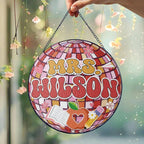 Custom Disco ball Stained Glass Suncatcher, Teacher Appreciation Gift From Student, Back To School, Teacher Gift, Window Hanging Classroom