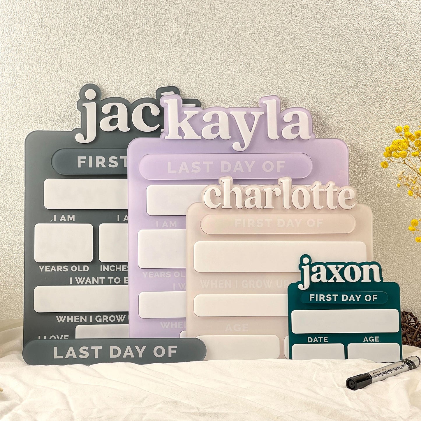 Acrylic First Day of School Sign, Personalized School Sign, Back to Schoo, Photo Prop, Custom First & Last Day School Board, Milestone Sign - main product image
