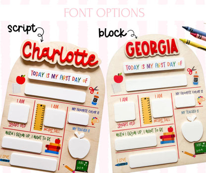 Back to School Arched Board, First Day of School Sign, Last Day of School Sign, Back to School for Teachers, Personalized Sign for School - product image 2