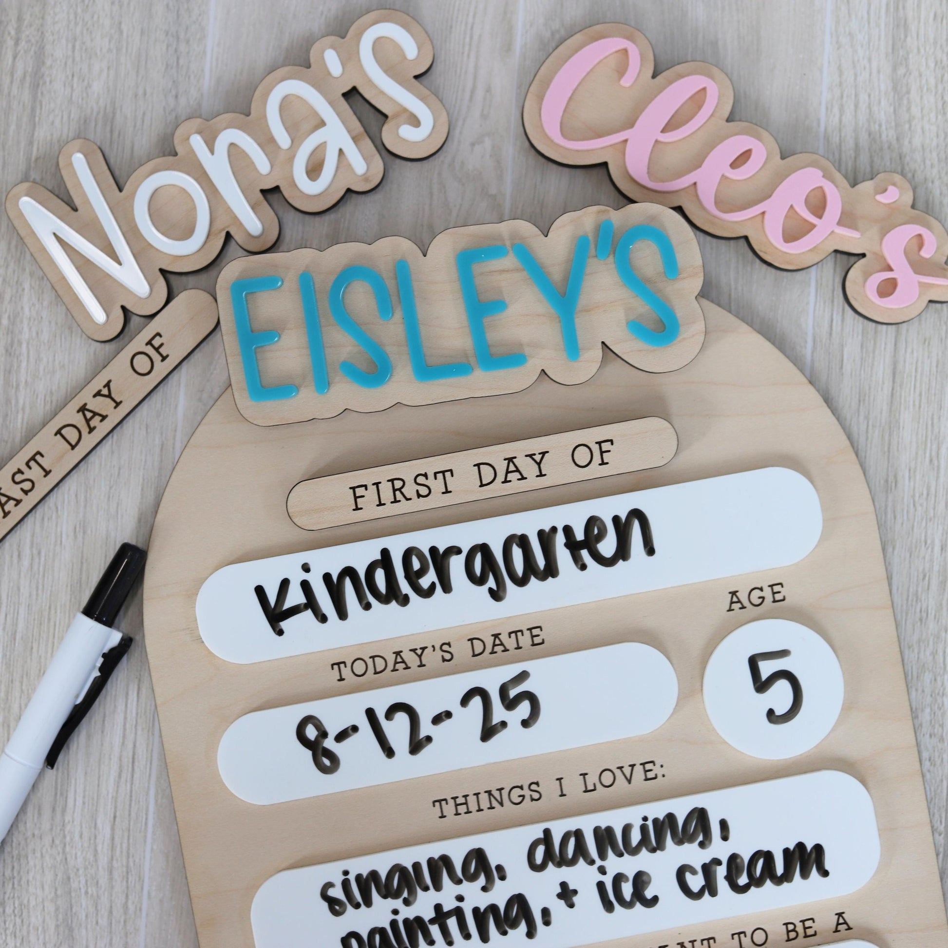 Personalized Interchangeable First & Last Day of School Sign | Custom Wood Photo Prop - product image 6