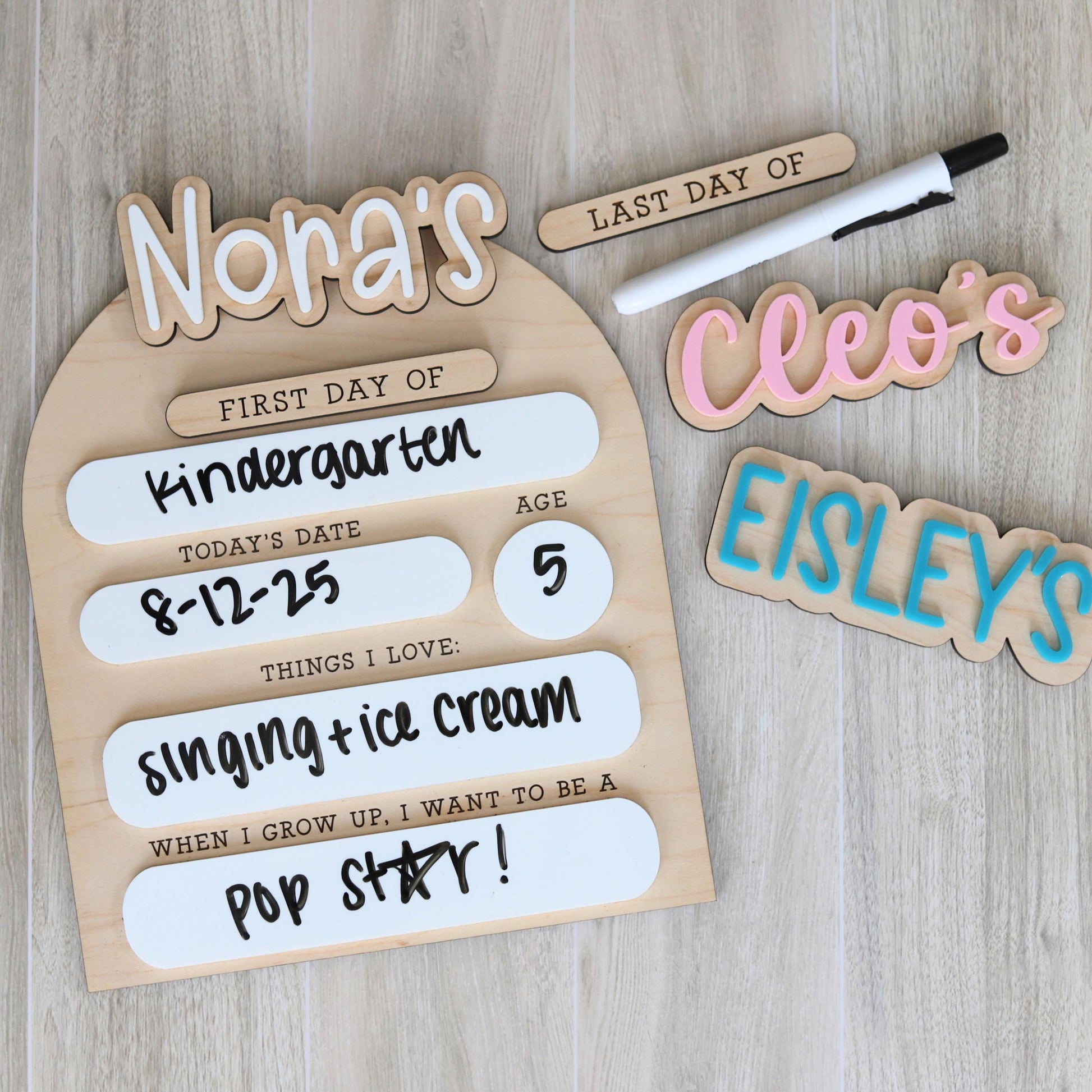 Personalized Interchangeable First & Last Day of School Sign | Custom Wood Photo Prop - product image 5