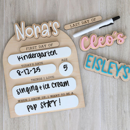 Personalized Interchangeable First & Last Day of School Sign | Custom Wood Photo Prop - product image 5