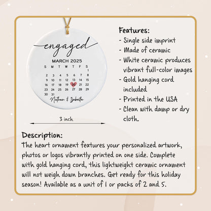 Custom Engagement Ornament, Our First Christmas Engaged Ornaments, Engagement Photo Gift - product image 10
