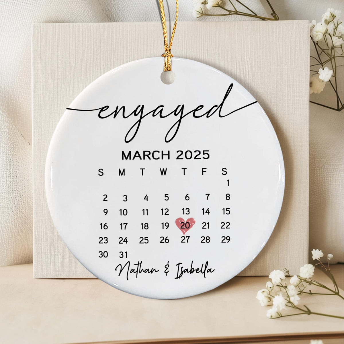 Custom Engagement Ornament, Our First Christmas Engaged Ornaments, Engagement Photo Gift - product image 6