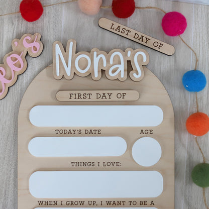 Personalized Interchangeable First & Last Day of School Sign | Custom Wood Photo Prop - product image 8