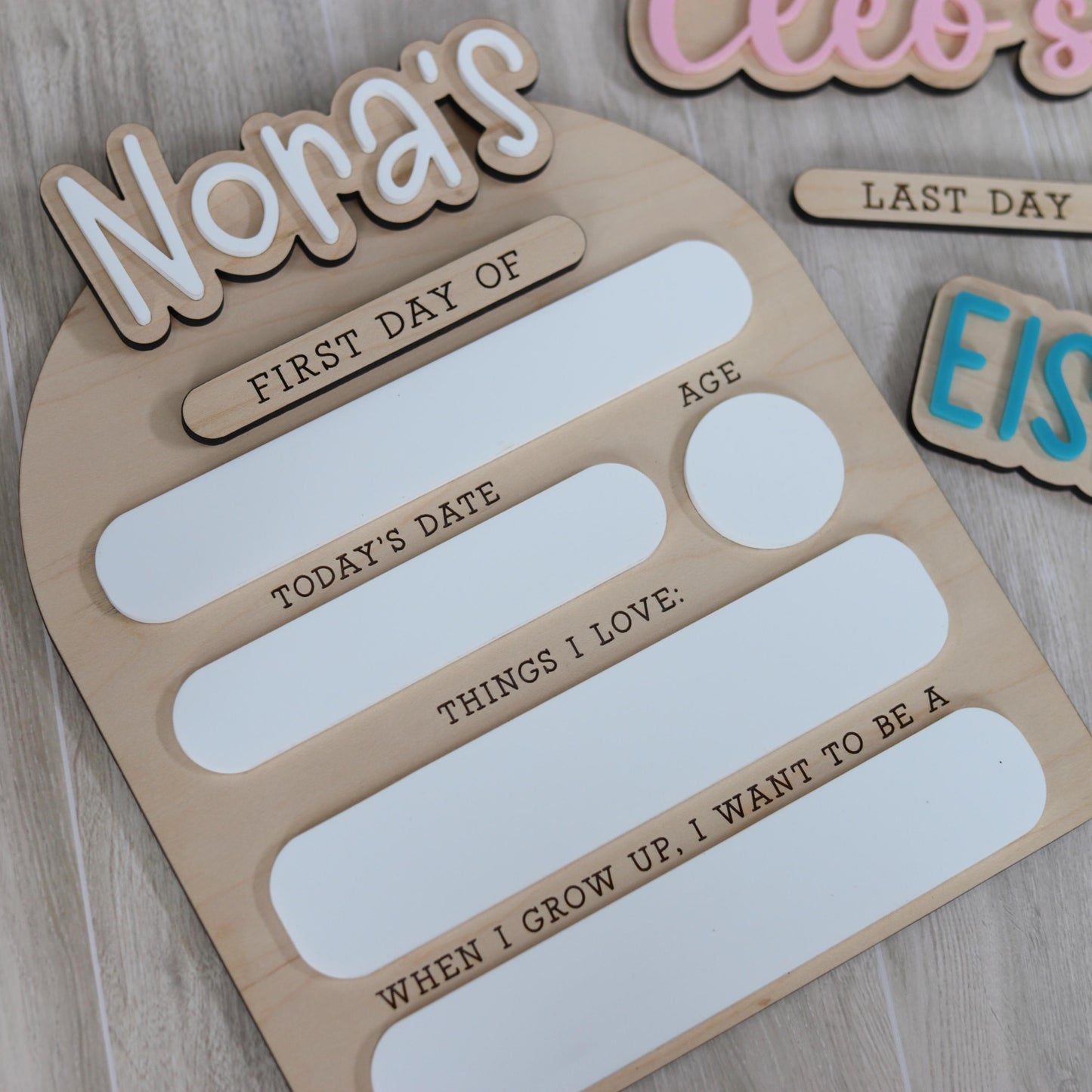 Personalized Interchangeable First & Last Day of School Sign | Custom Wood Photo Prop - product image 9