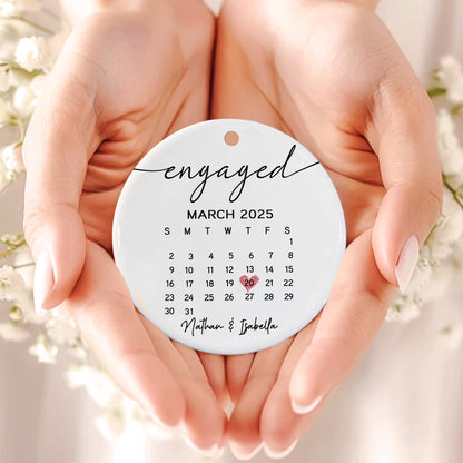 Custom Engagement Ornament, Our First Christmas Engaged Ornaments, Engagement Photo Gift - product image 8