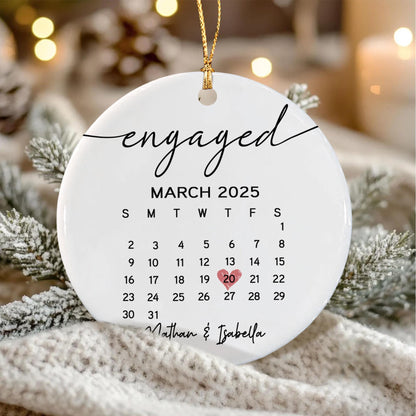 Custom Engagement Ornament, Our First Christmas Engaged Ornaments, Engagement Photo Gift - product image 7