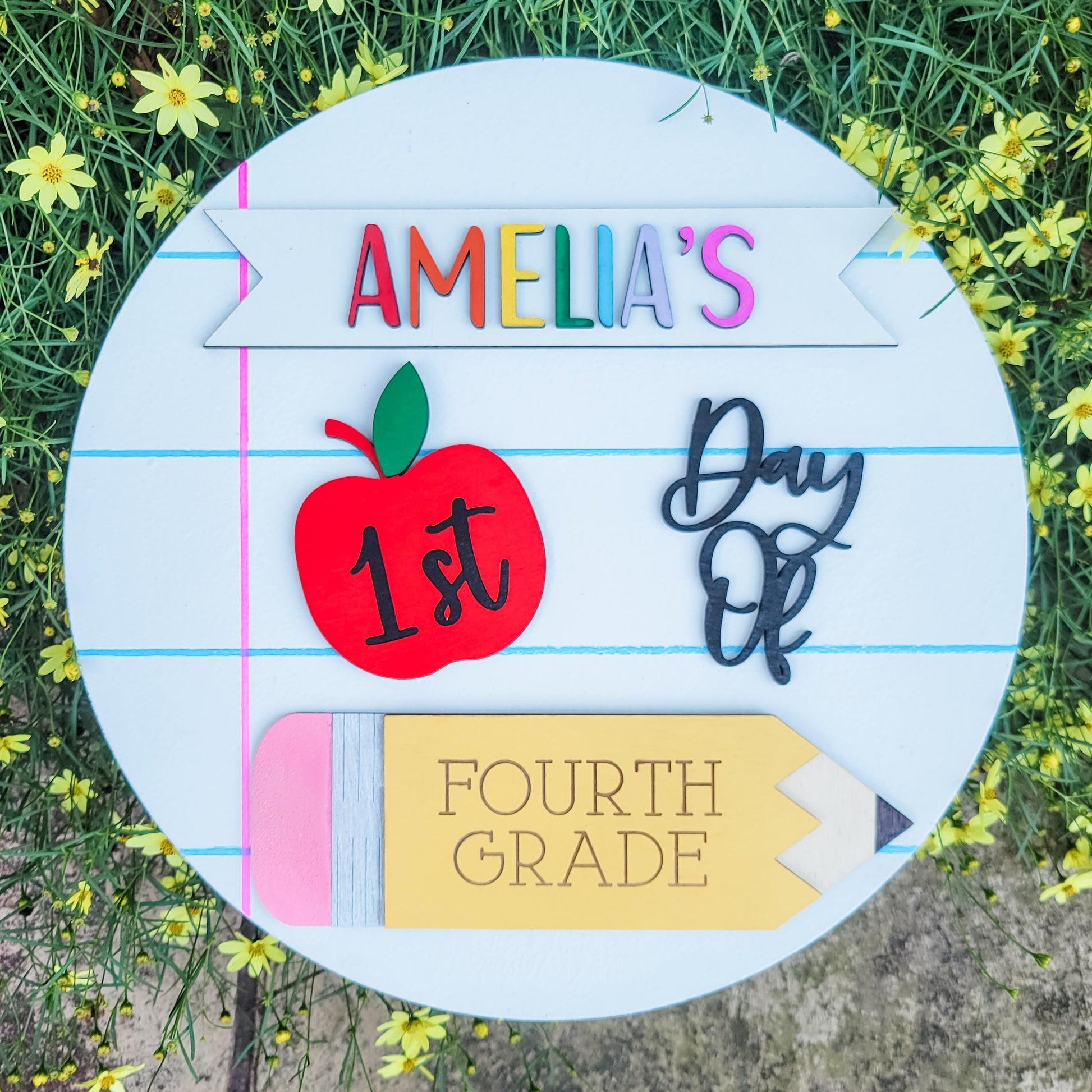 Personalized Back to School Sign, Interchangeable Back to School Sign, First Day of School Photo Prop - product image 6