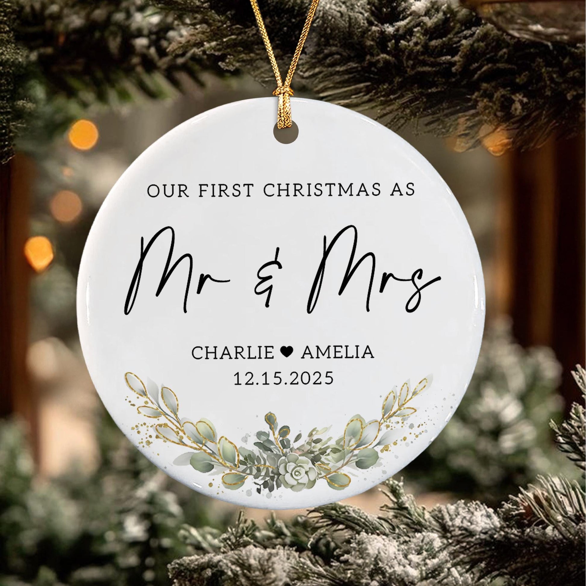 First Christmas Married Ornament, Our 1st Xmas As Mr & Mrs Ornament, Wedding Photo Ornaments, Anniversary Gifts - product image 4