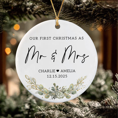 First Christmas Married Ornament, Our 1st Xmas As Mr & Mrs Ornament, Wedding Photo Ornaments, Anniversary Gifts - product image 4