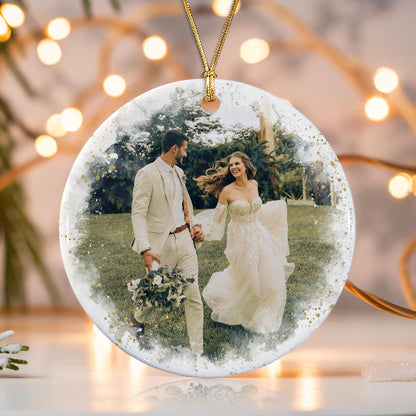 First Christmas Married Ornament, Our 1st Xmas As Mr & Mrs Ornament, Wedding Photo Ornaments, Anniversary Gifts - product image 6