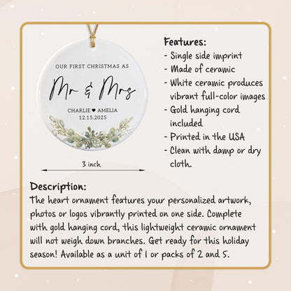 First Christmas Married Ornament, Our 1st Xmas As Mr & Mrs Ornament, Wedding Photo Ornaments, Anniversary Gifts - product image 9