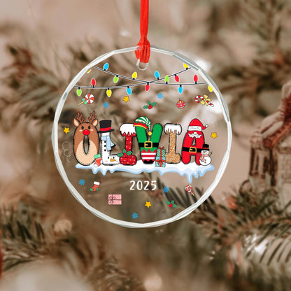 Personalized Letter Name Glass Ornament, Initial Christmas Ornament 2026, Family Christmas Keepsake, Christmas Tree decor - product image 3