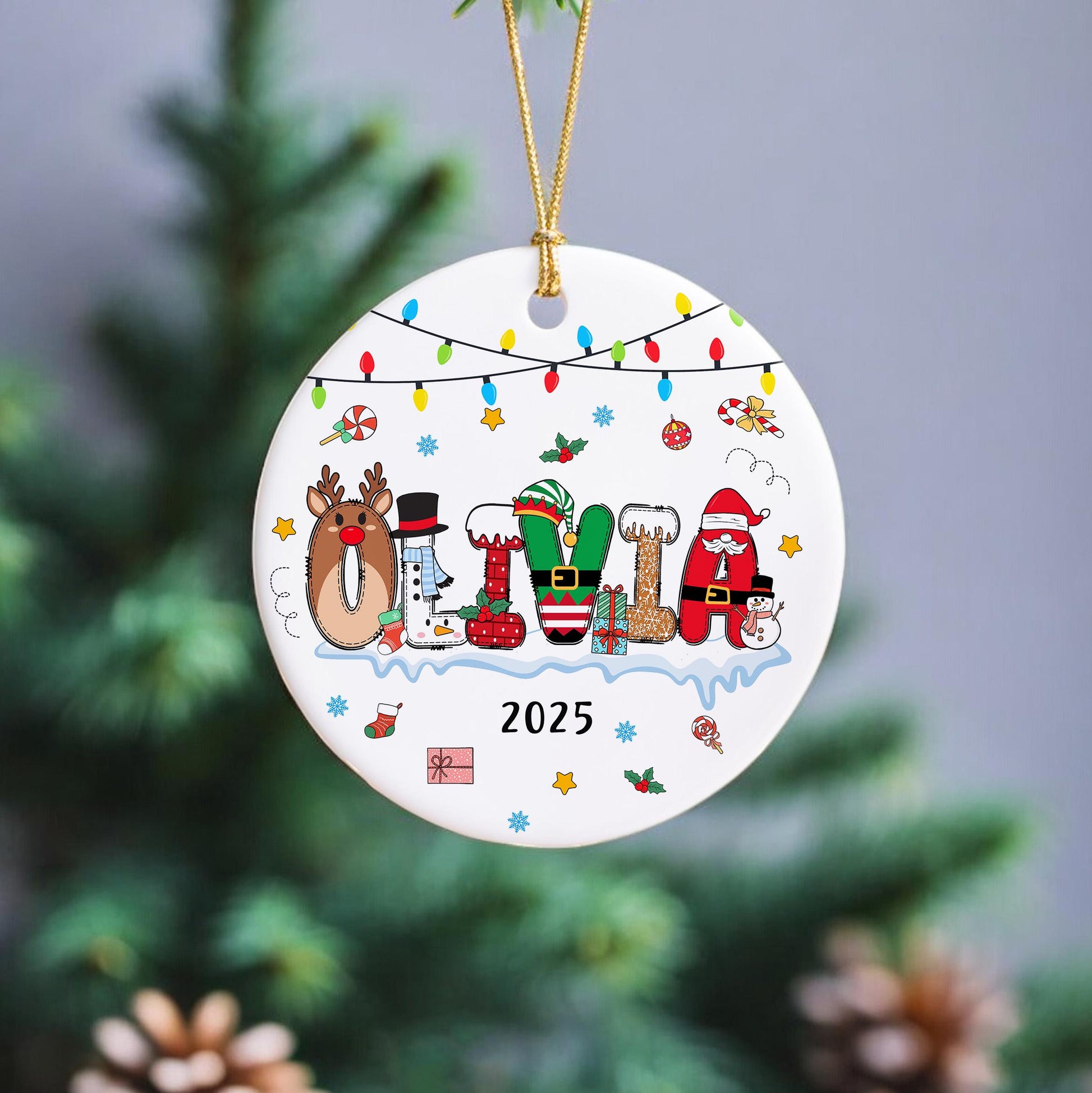 Personalized Letter Name Glass Ornament, Initial Christmas Ornament 2026, Family Christmas Keepsake, Christmas Tree decor - product image 6