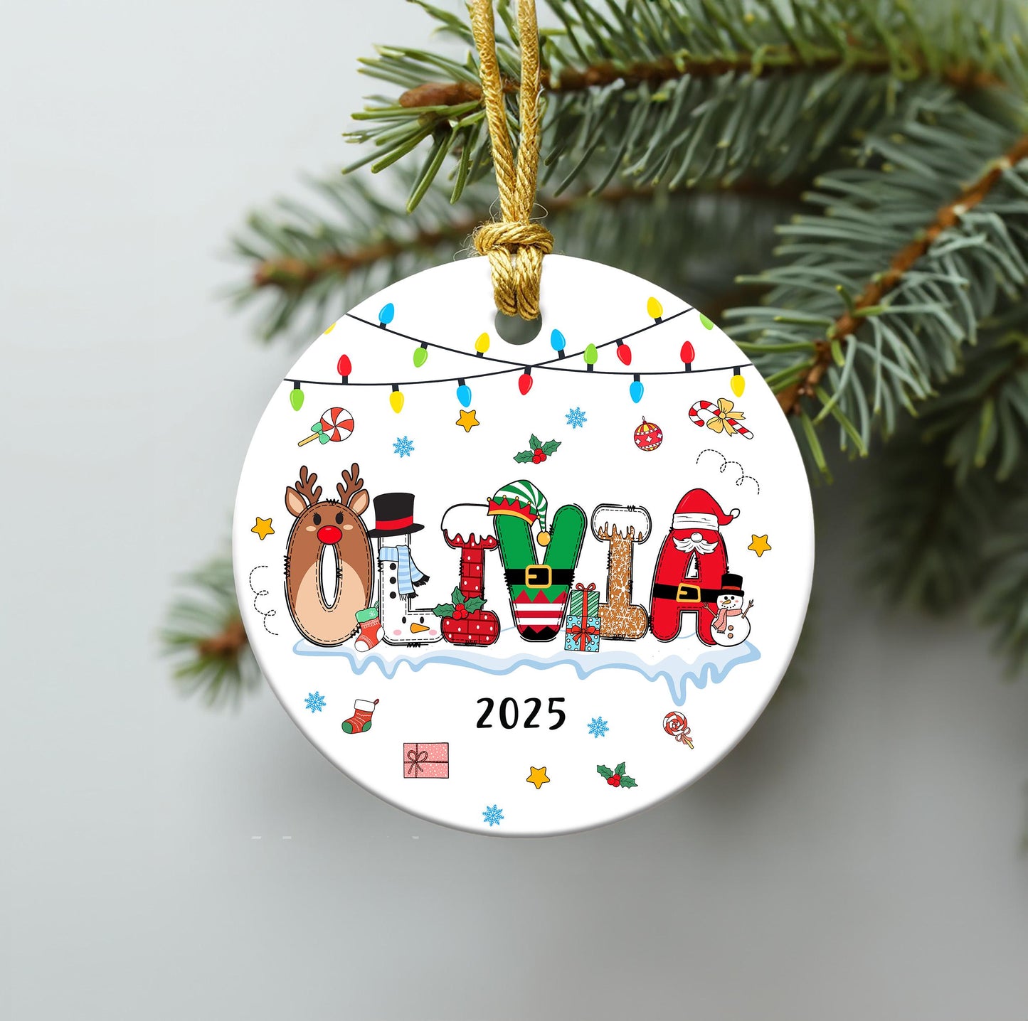 Personalized Letter Name Glass Ornament, Initial Christmas Ornament 2026, Family Christmas Keepsake, Christmas Tree decor - product image 4