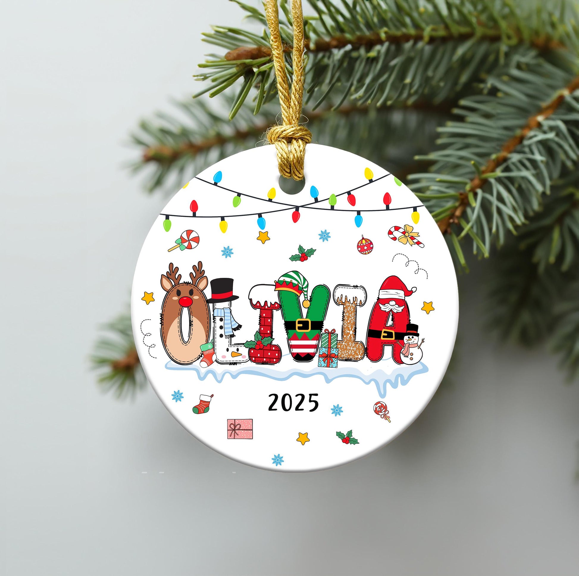 Personalized Letter Name Glass Ornament, Initial Christmas Ornament 2026, Family Christmas Keepsake, Christmas Tree decor - product image 4